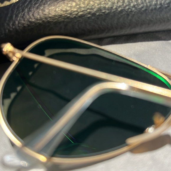 Ray Ban Aviator Flash Lenses Green Polarized Large Matte Gold - Picture 4 of 7